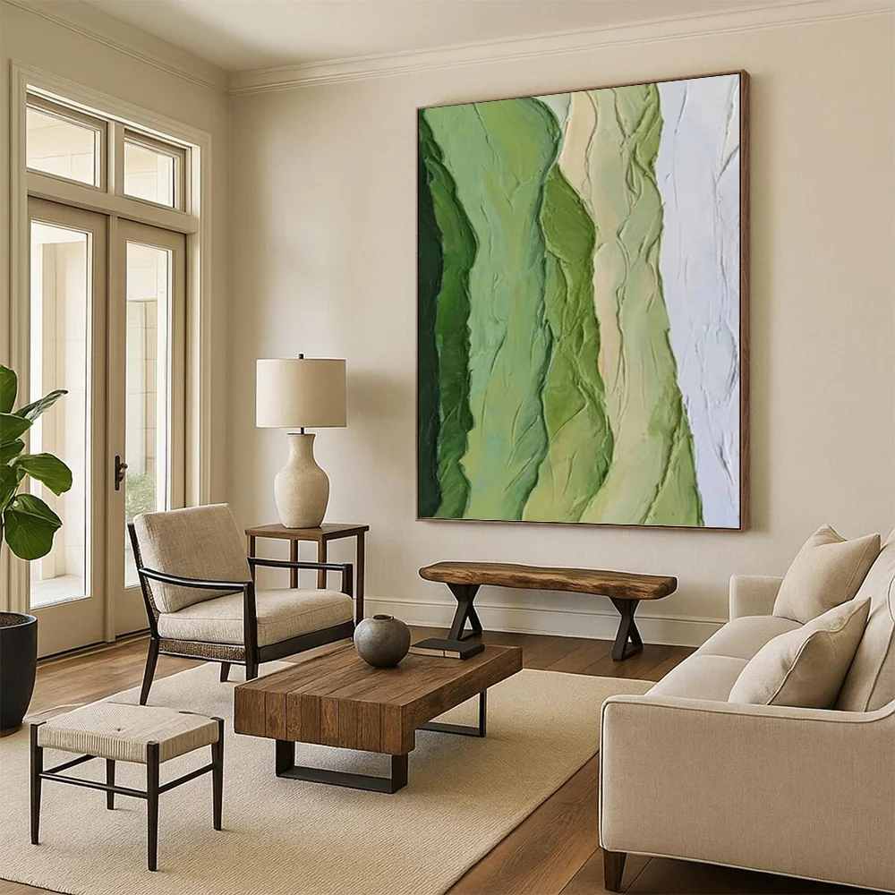 Nature_Green_Textured_Abstract_Canvas_Wall_Art_CRN6M wall art